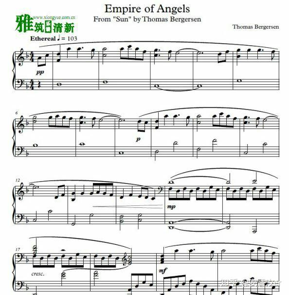 哪位有empire of angels的五线谱或者简谱啊?