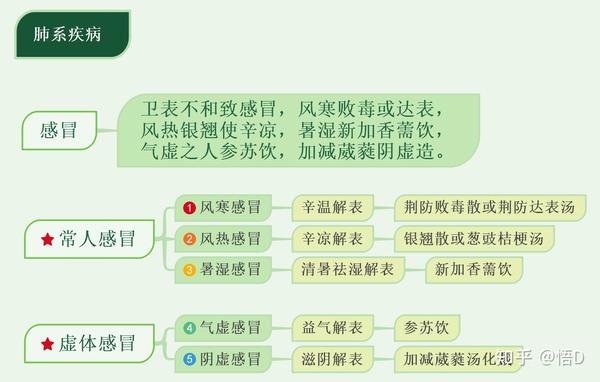 中医执业医师考试中医内科学肺系疾病感冒思维导图