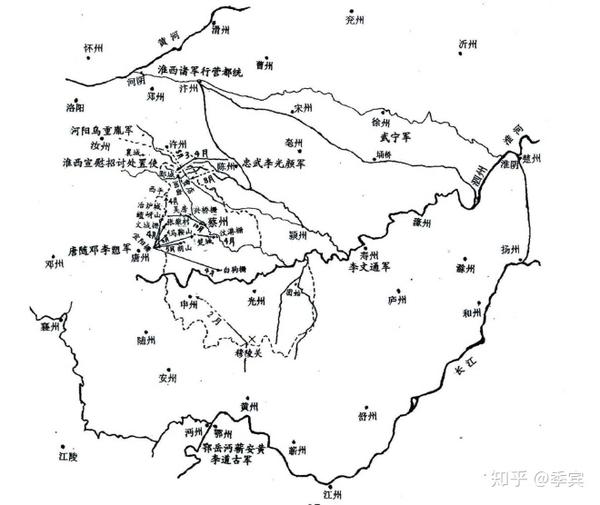 元和十二年淮西战场形势图