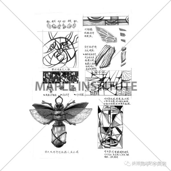 【设计素描-萤火虫形吊灯机器人展示图】