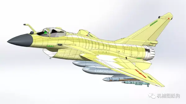 【飞行模型】歼10 j-10b j-10y战斗机模型3d图纸 x_t