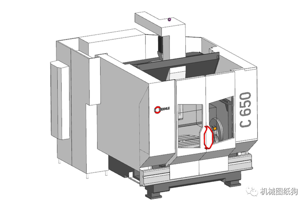 【工程机械】hermle c650五轴加工中心简易模型3d数模