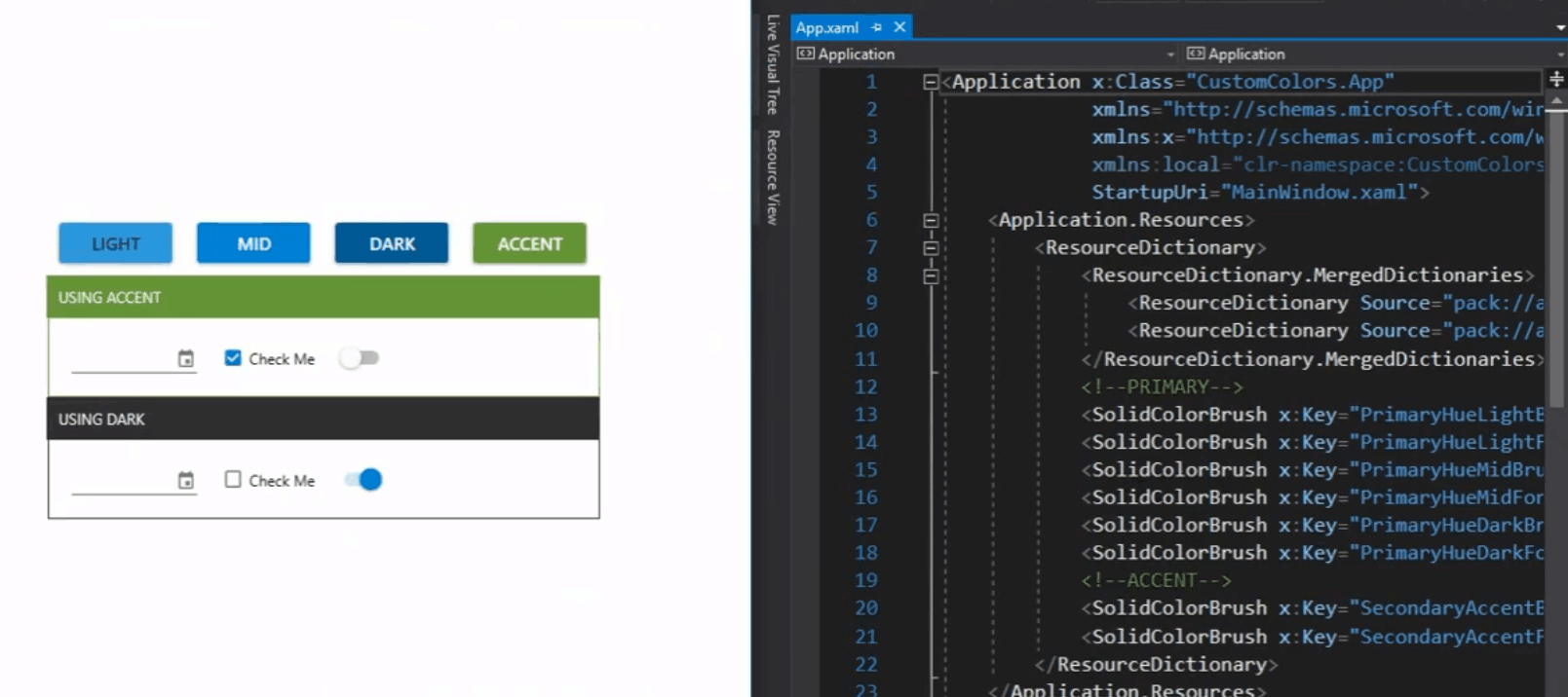 cwpf之materialdesign自定义颜色