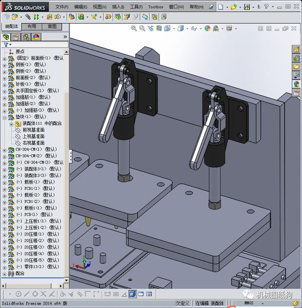solidworks效果图,ug效果图 【工程机械】手动测试夹具3d数模图纸 solidworks设计