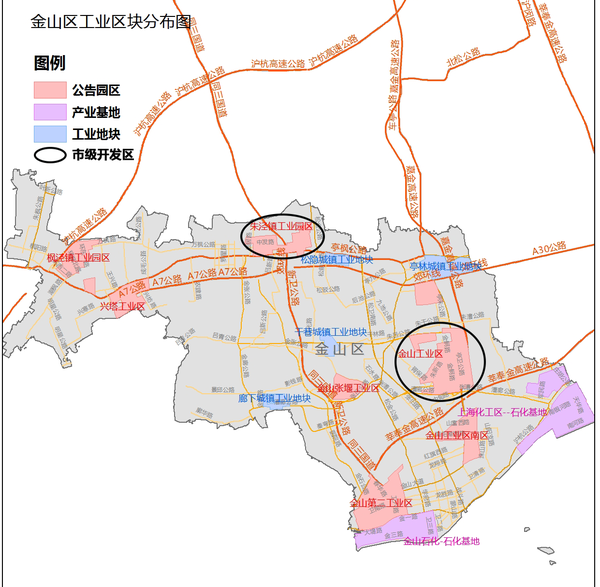 33平方公里 主导产业:先进制造业,生物医药,生产性服务业 金山区(2个)