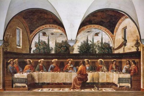 《最后的晚餐》,基兰达约 (domenico ghirlandaio,1449-1494,意大利洛