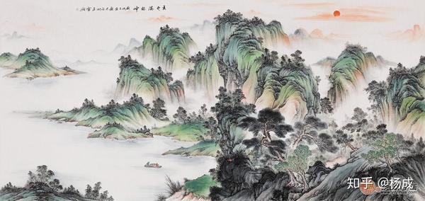 二,经典手绘张利匠心之作仿古山水画《春色满乾坤》  作品来源:易从网