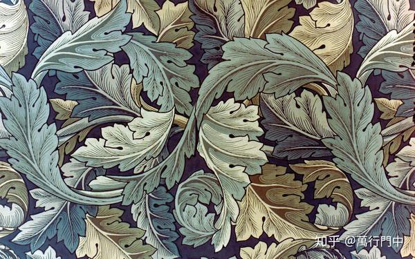 代表性的威廉·莫里斯式的产品设计:忍冬叶纹样壁纸