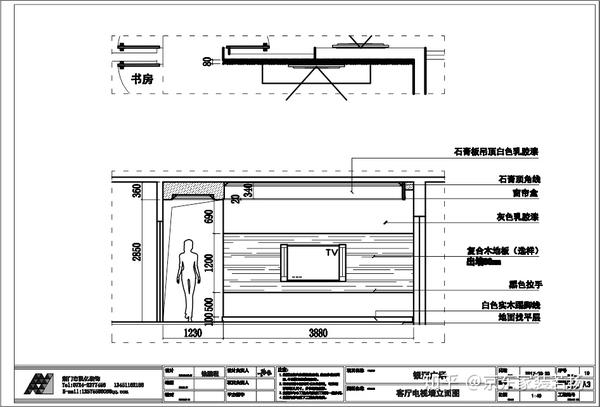 【电视背景墙立面图】