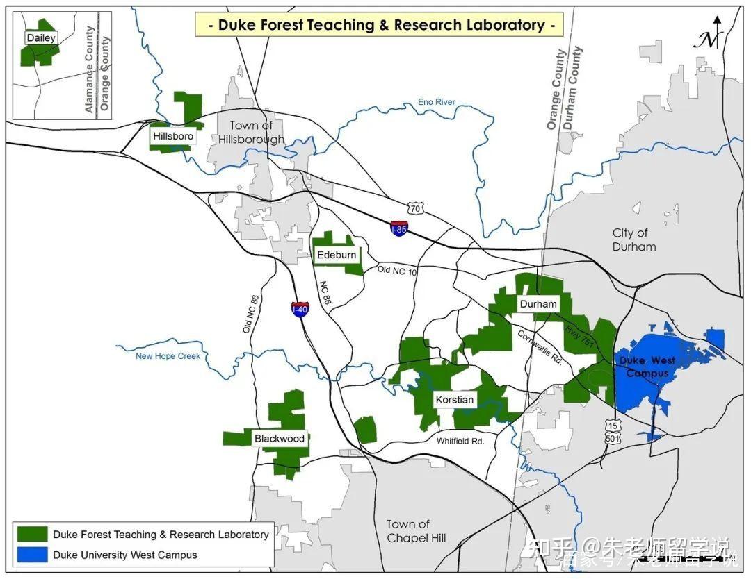 杜克大学和杜克森林杜克森林(duke forest)位于北卡罗莱纳州,由达勒姆