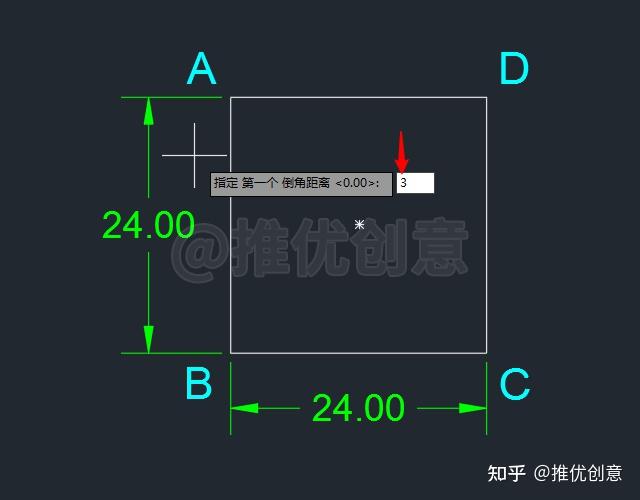 工程制图中挂钩平面图形中的c3怎么画出来