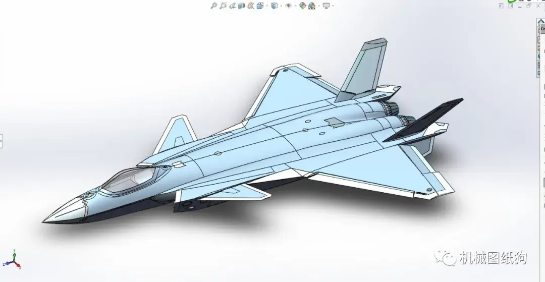 【飞行模型】j20歼20隐形战斗机模型3d图纸 solidworks设计