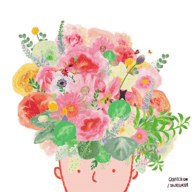 来自韩国的插画师tag traum 她的插画喜欢描绘自然与人类生活结合的