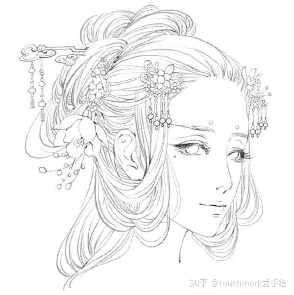 古风线条人物画