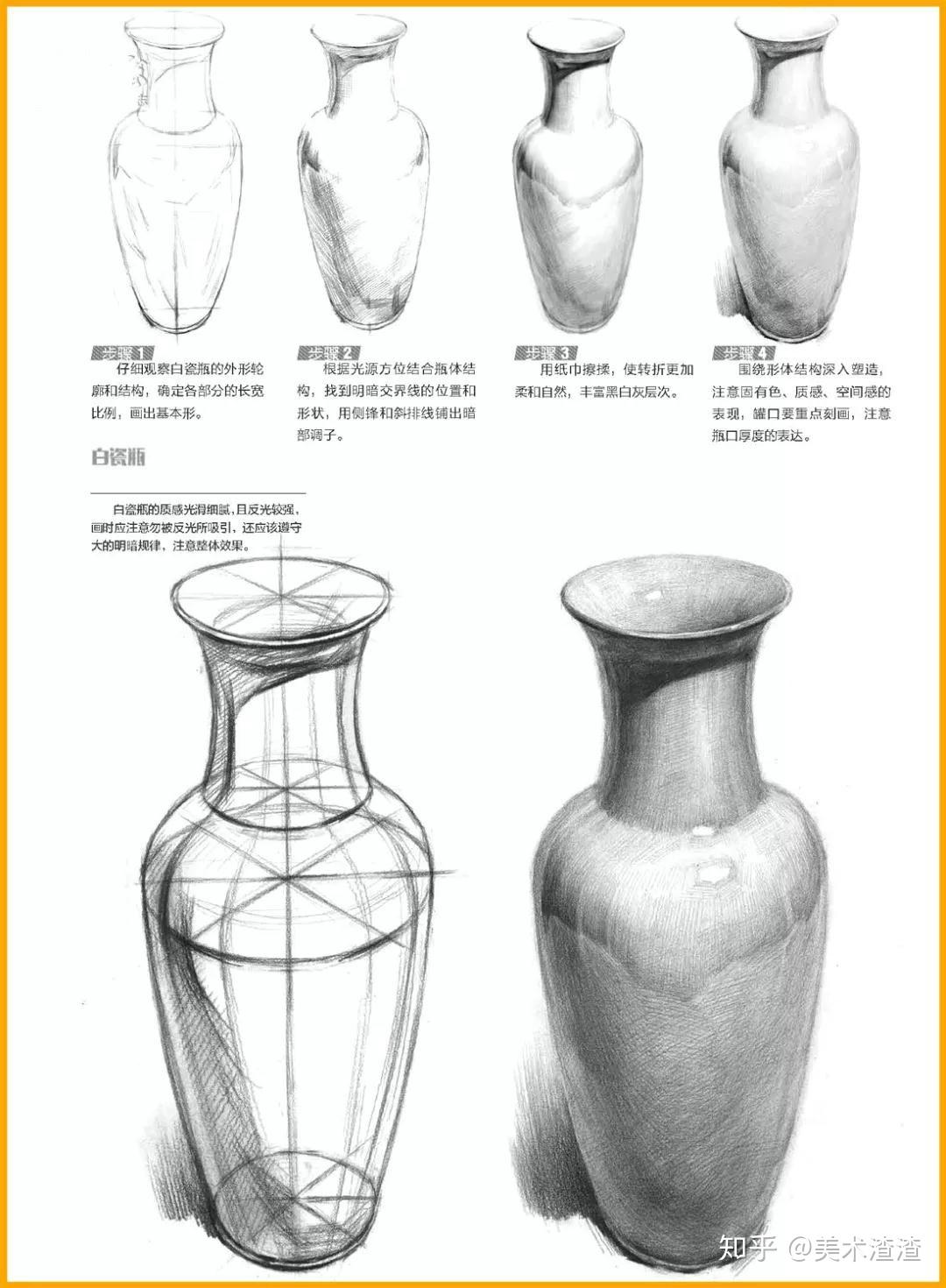 素描单体教学素描静物中罐子的结构特征及表现手法