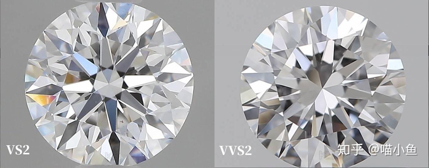 vs2净度钻石与vvs2净度钻石的对比图