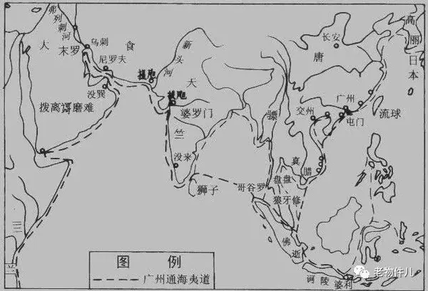 唐代 "海上丝绸之路" 示意图