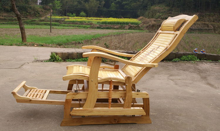 【gif】竹子的用途广泛:折叠摇椅