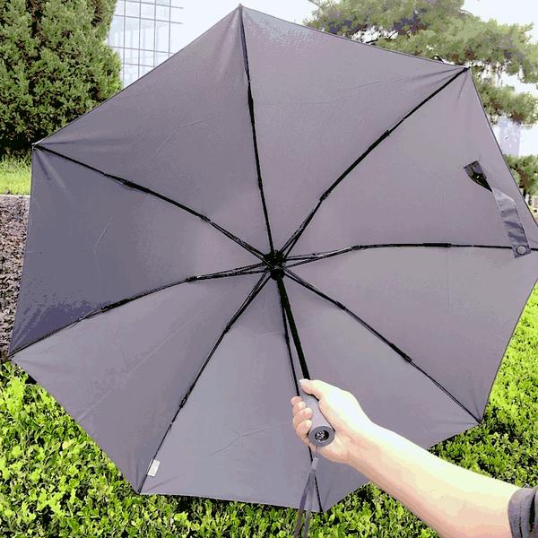 雨伞内置防爆冲安全锁,收到哪个位置就停在哪儿,收伞不反弹,防止误伤