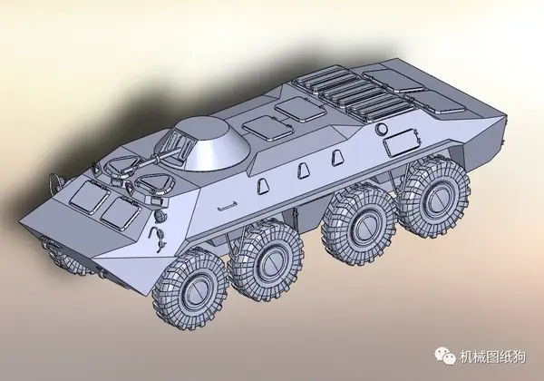 【其他车型】btr装甲车简易模型图纸 solidworks设计