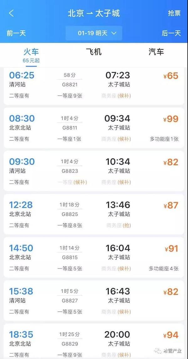微信号:bingxuetoutiao)资讯,1月19日起,原始发终到清河站g8825,g8829