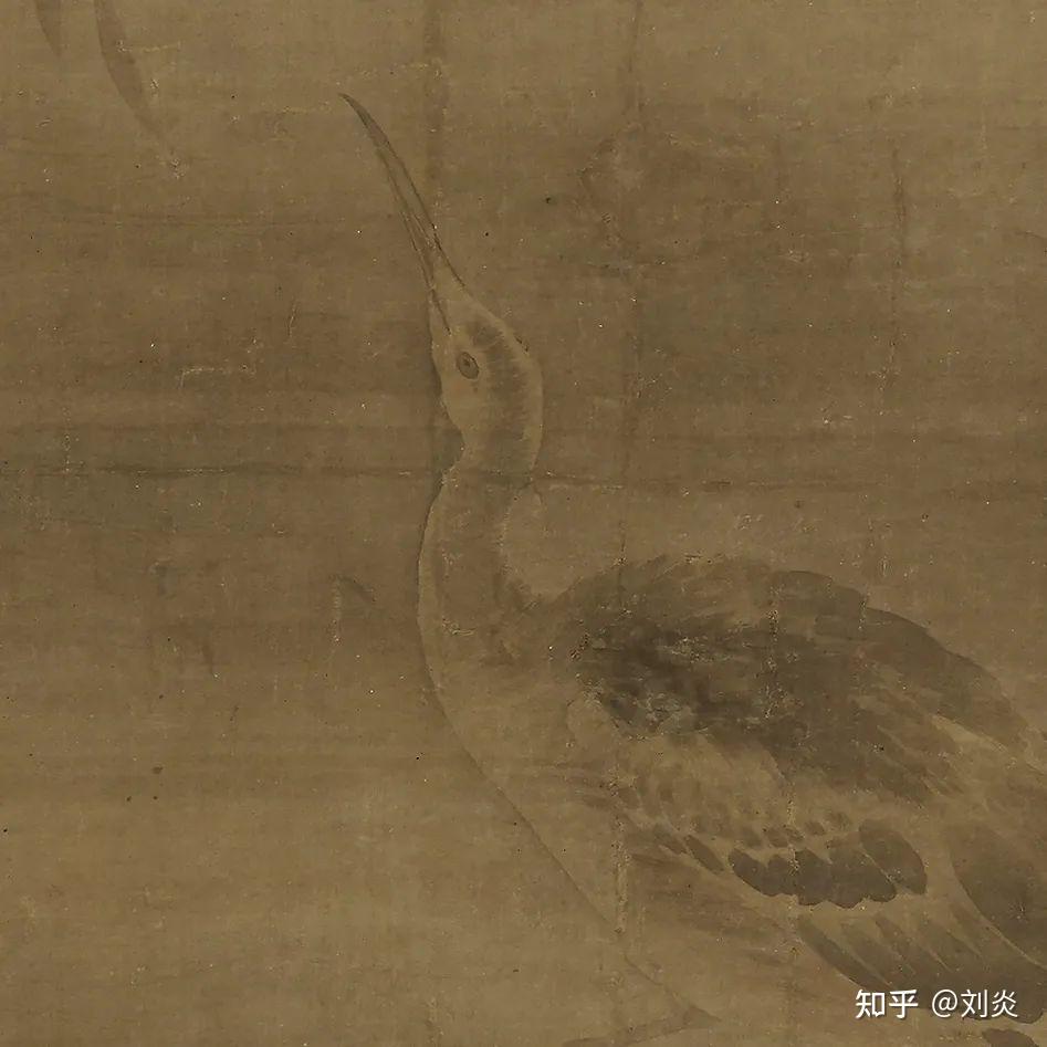 《烟波鹭鸶图 北宋 崔白(传)孤眠芊芊草,久立潺潺石.
