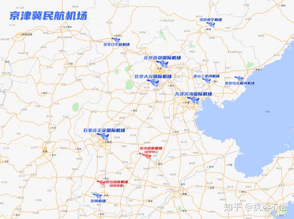 京津冀地区民航机场分布图 1,北京首都国际机场(4f级)