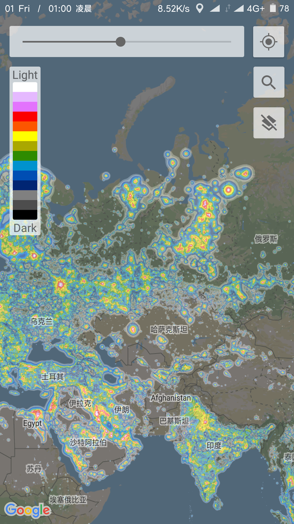 附:在线光污染地图(国内版)光污染地图 | clear night