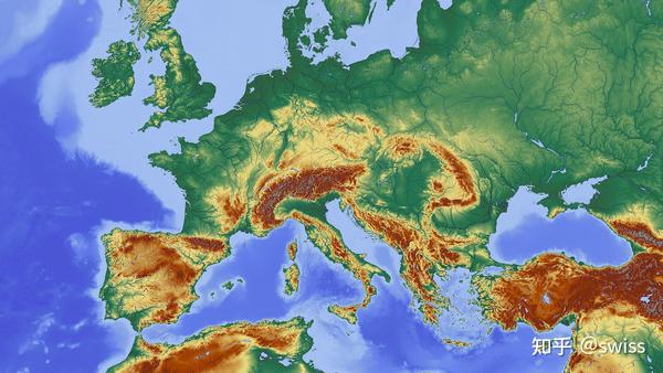 欧洲地形图