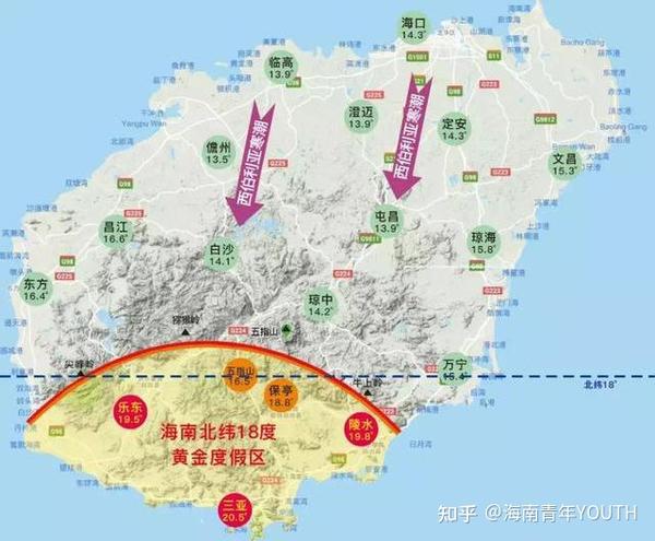 海南北纬18度区域