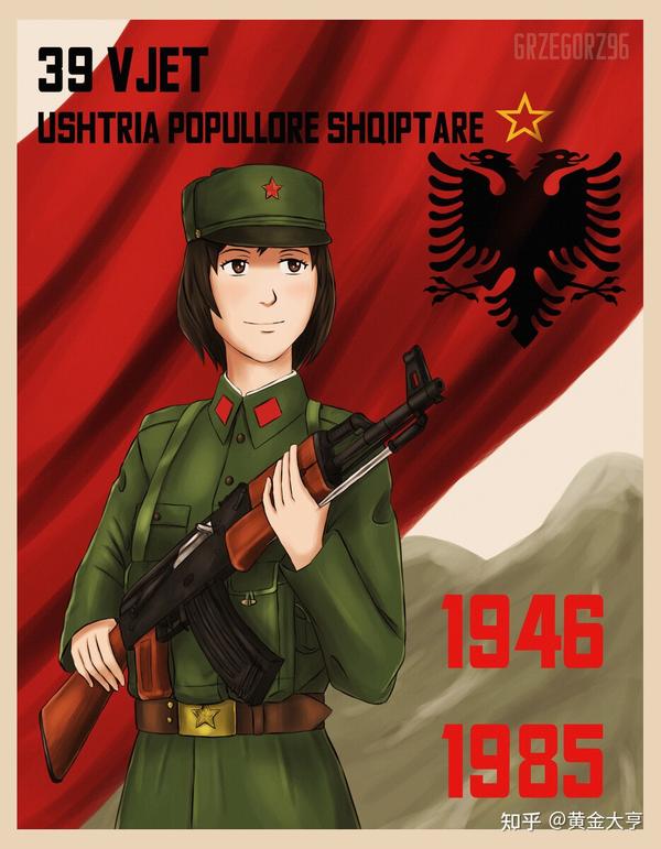 阿尔巴尼亚人民军,不仅军装像,武器装备也像,连宣传照的风格也很像.