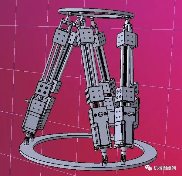 机器人goughstewart平台六轴并联机器人3d图纸step格式