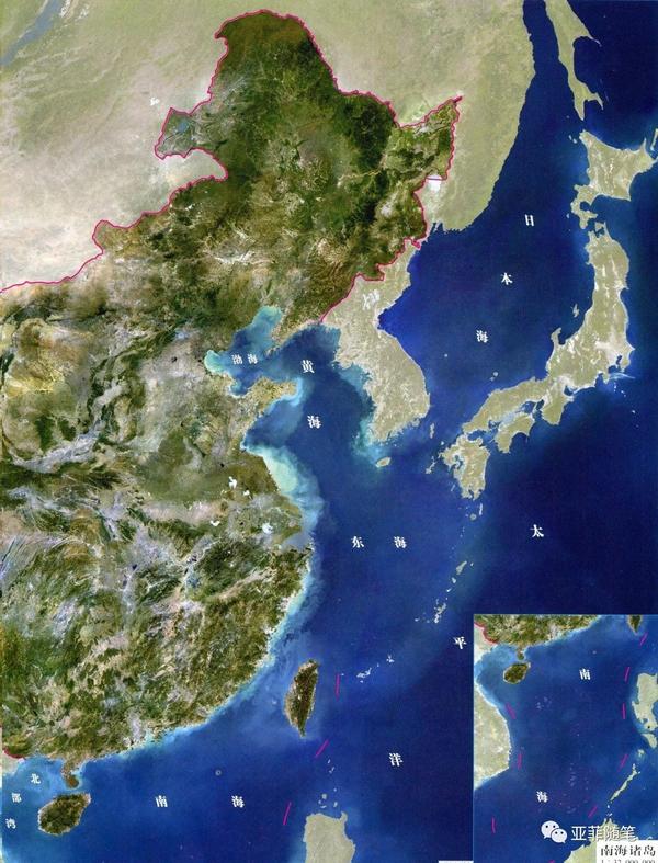上图就是我国的沿海地区的地形图.