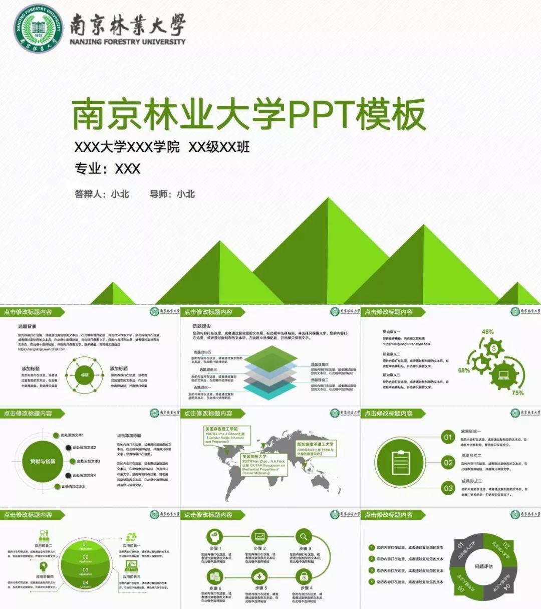 南京林业大学专属ppt模板南林同学的专属礼包来了