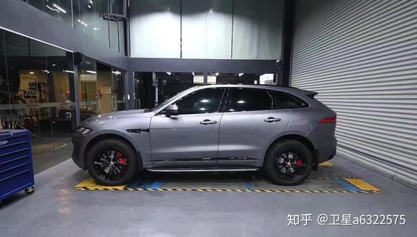 捷豹f—pace改装图片,捷豹f—pace双拼改色 捷豹fpace刹车改装升级前轮ap8520大六刹车卡钳和后轮一对加大盘完美