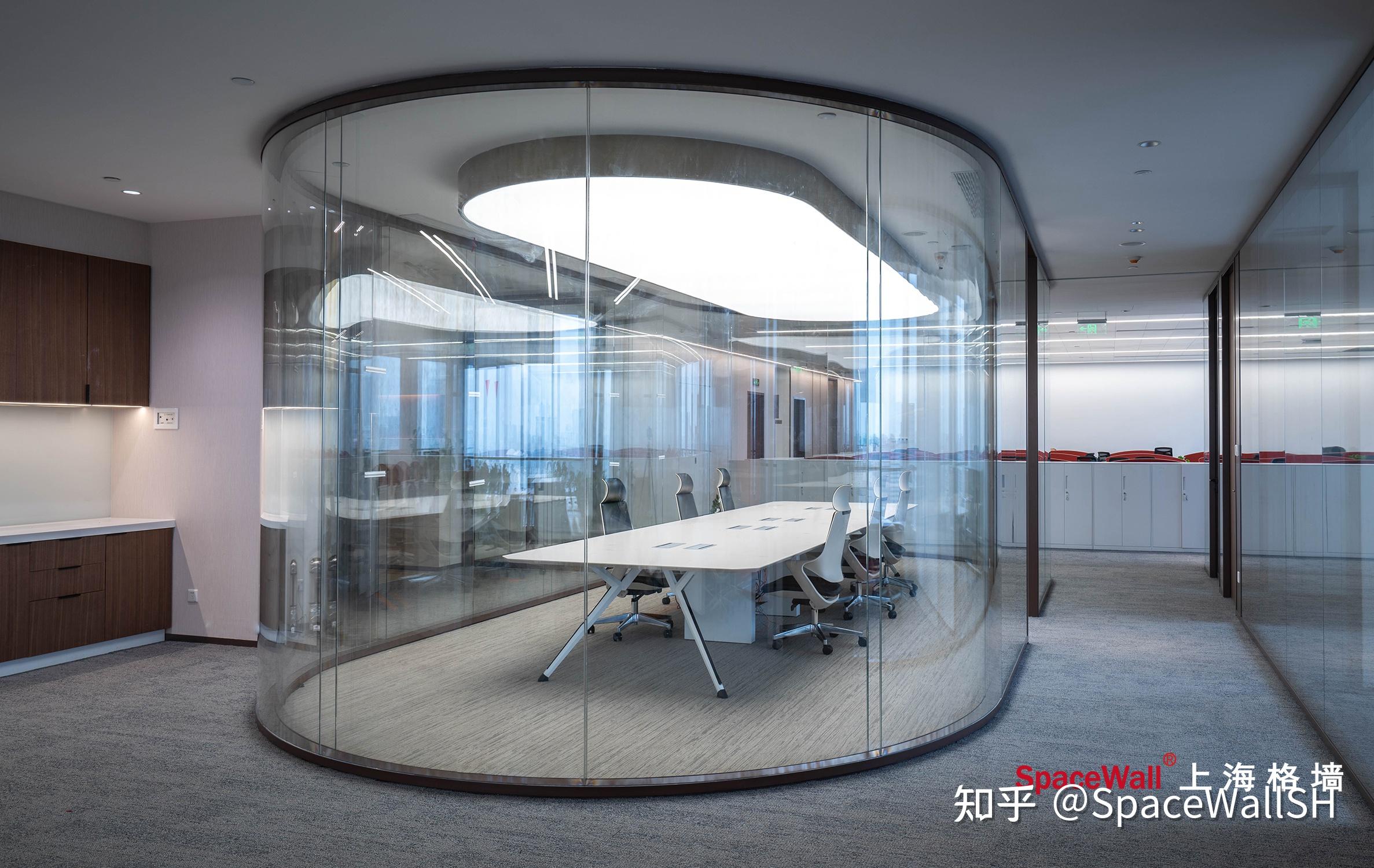 圆弧型玻璃隔墙 circular glass partition wall