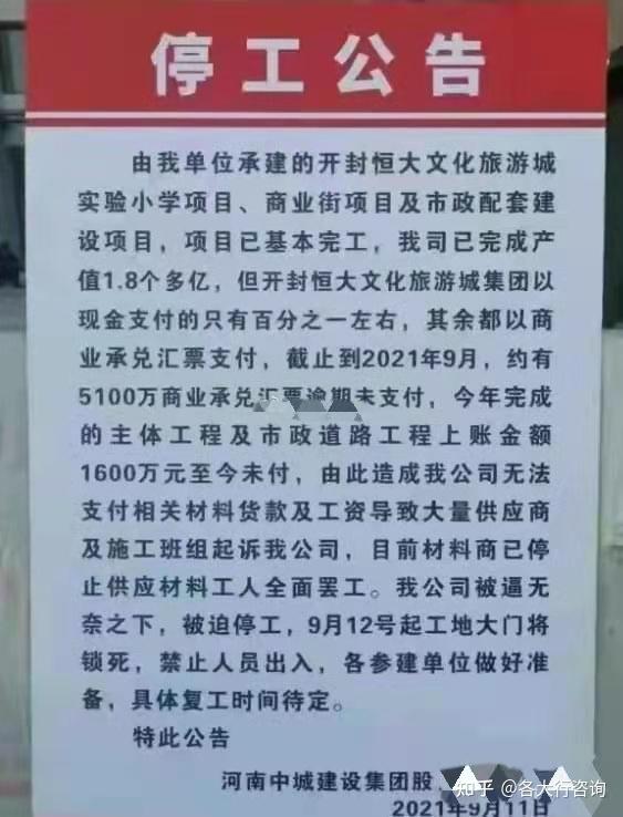 恒大爆雷了无数买房的人付了首付和全款工程烂尾停工