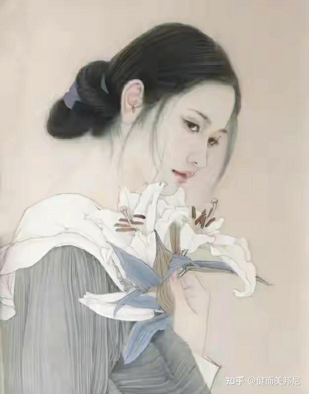 实力派女画家任乘鋈她创作的工笔人物清新典雅华丽美艳