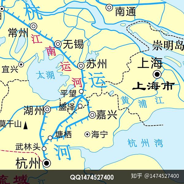 超高清京杭运河地图_京杭大运河航道港口图