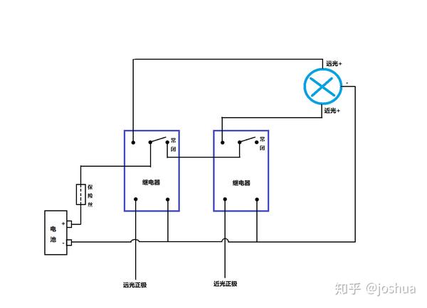 摩托车/电动车/汽车等加装射灯控制电路