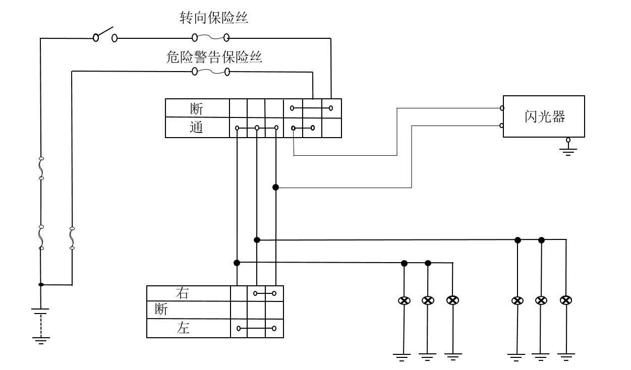 面包车转向灯电路图 汽车维修 https/www.zhihu.