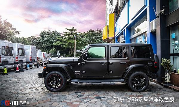 jeep牧马人撒哈拉车身改色电光黑 rg瑞集改色膜总店出品