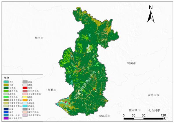 分享黑龙江省2000年与2010年土地利用图