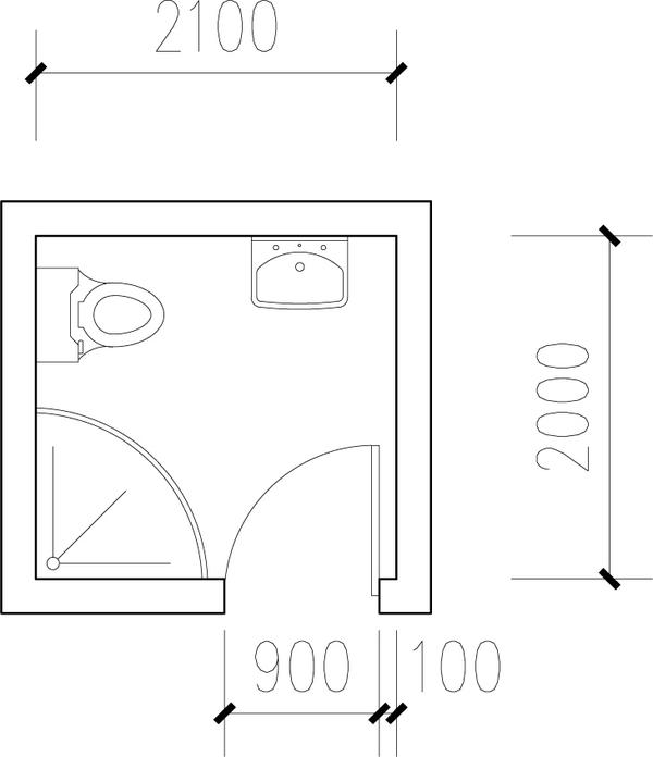 卫生间(暗卫)2.11*2.05,实用面积4.3㎡,如何做三分离设计?