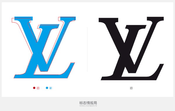lv新图标细节 louis vuitton 字体新旧对比 另外,"louis vuitton"字标