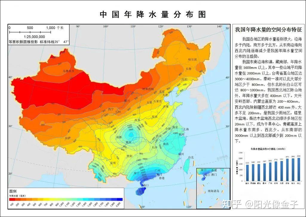 运用arcgis制作中国年降水量分布图