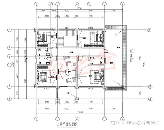农村自建房二层别墅 耳房,设计大气美观,实用性高,造价20万