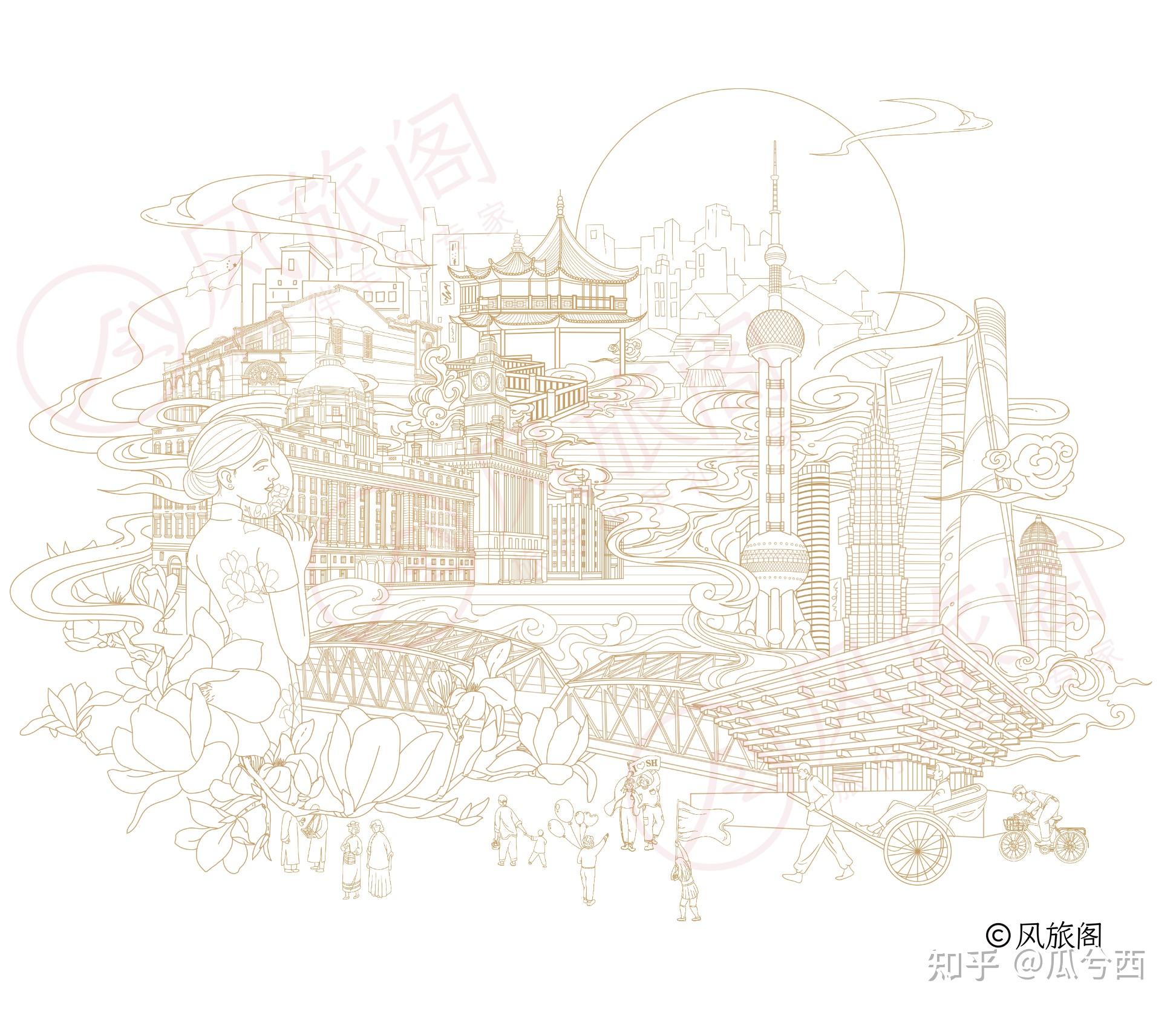 还为上海定制了一款上海限定笔记本,绘制了上海建筑插画作为其腰封
