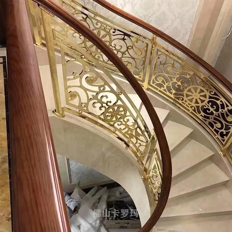 弧形铜制楼梯栏杆 卡罗玛为什么值得你选择
