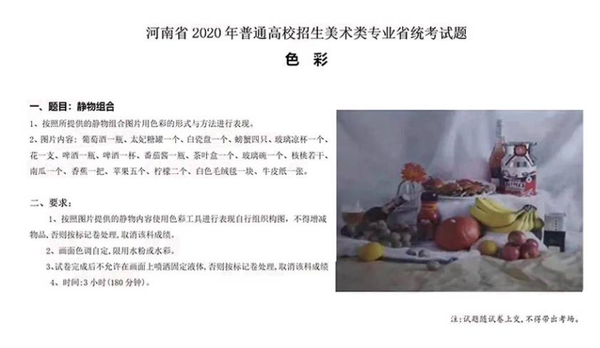 2020年河南美术联考各科考题公布,你押中考题了吗?